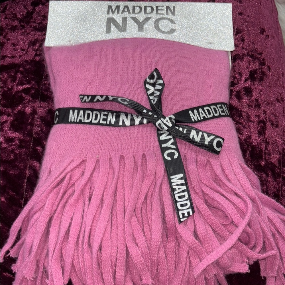 Pink Fringe Scarf